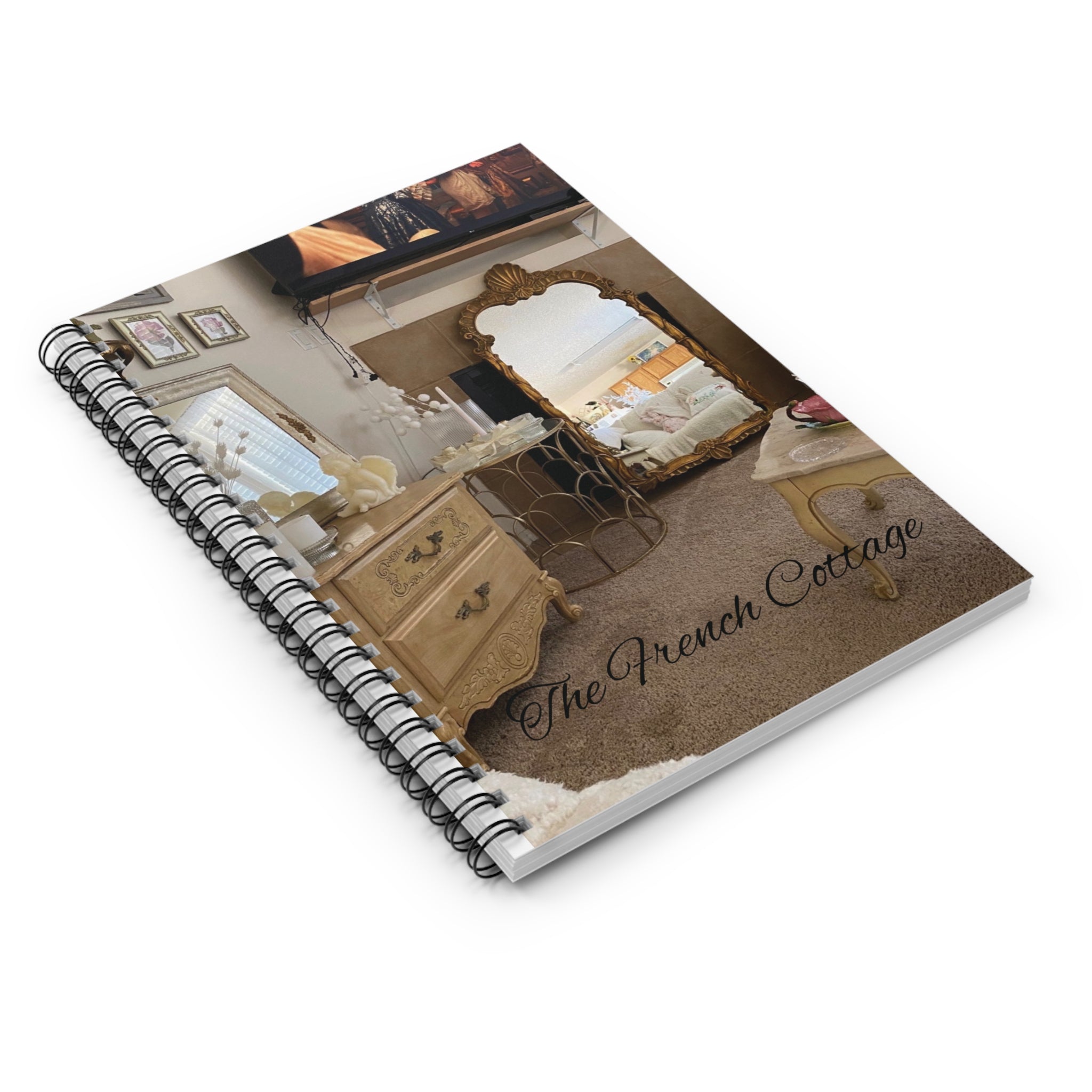French Cottage Room Scene Notebook | Spiral Ruled Journal