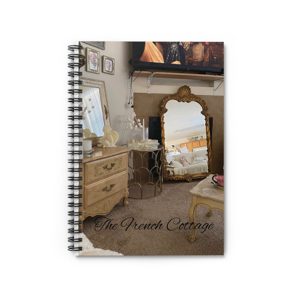French Cottage Room Scene Notebook | Spiral Ruled Journal