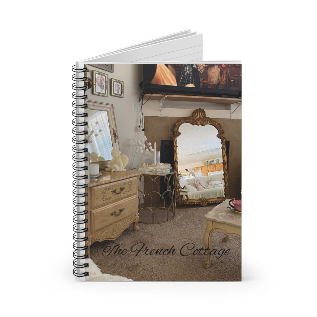 French Cottage Room Scene Notebook | Spiral Ruled Journal
